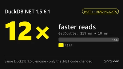 DuckDB.NET 1.5.6.1: Reading Data Up to 12× Faster featured image